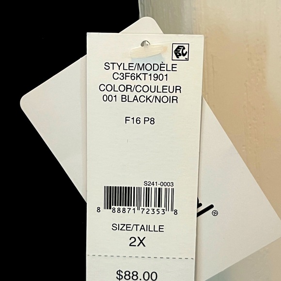 Pretty black and white top. Size 2X. NWT - Picture 4 of 4